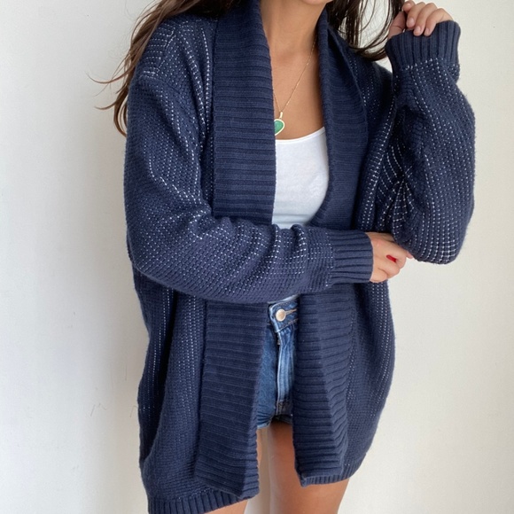 Market & Spruce navy blue cardigan - Picture 2 of 8